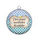 Pendentif Cabochon Argent - une super auxiliaire de crèche