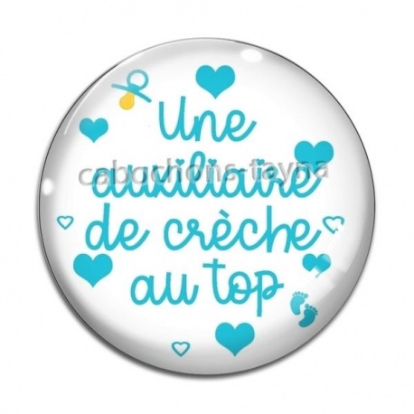 Cabochon Verre - une auxiliaire de crèche au top