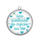 Pendentif Cabochon Argent - une auxiliaire de crèche au top