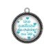 Pendentif Cabochon Argent - une auxiliaire de crèche au top
