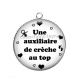 Pendentif Cabochon Argent - une auxiliaire de crèche au top