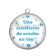 Pendentif Cabochon Argent - une auxiliaire de crèche au top
