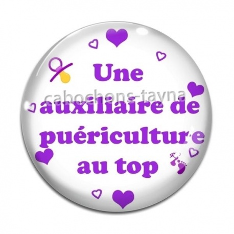 Cabochon Verre - une auxiliaire de puériculture au top