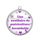 Pendentif Cabochon Argent - une auxiliaire de puériculture formidable