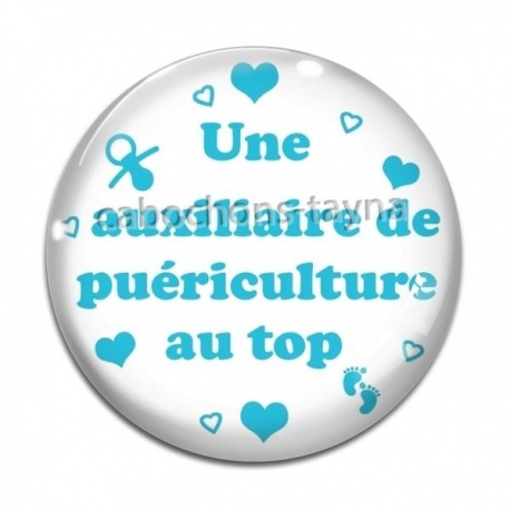 Cabochon Verre - une auxiliaire de puériculture au top