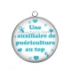 Pendentif Cabochon Argent - une auxiliaire de puériculture au top