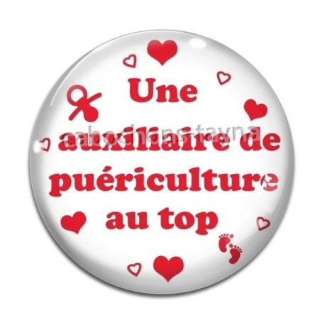 Cabochon Verre - une auxiliaire de puériculture au top
