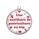 Pendentif Cabochon Argent - une auxiliaire de puériculture au top