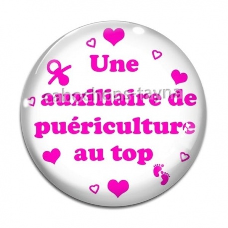 Cabochon Verre - une auxiliaire de puériculture au top