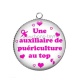 Pendentif Cabochon Argent - une auxiliaire de puériculture au top