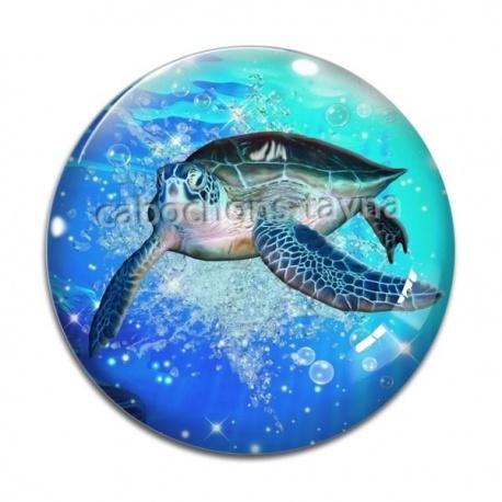 Cabochon Verre - tortue
