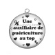 Pendentif Cabochon Argent - une auxiliaire de puériculture au top