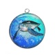 Pendentif Cabochon Argent - tortue
