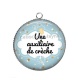 Pendentif Cabochon Argent - une auxiliaire de crèche