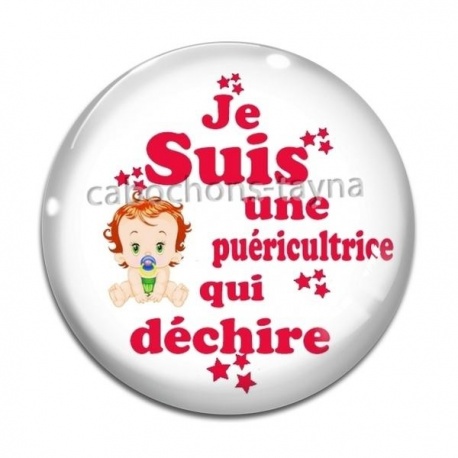 Cabochon Verre - je suis une puéricultrice qui déchire