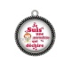 Pendentif Cabochon Argent - je suis une puéricultrice qui déchire