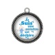 Pendentif Cabochon Argent - je suis une puéricultrice qui déchire