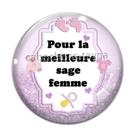 Cabochon Verre - pour la meilleure sage femme