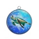 Pendentif Cabochon Argent - tortue