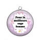 Pendentif Cabochon Argent - pour la meilleure sage femme