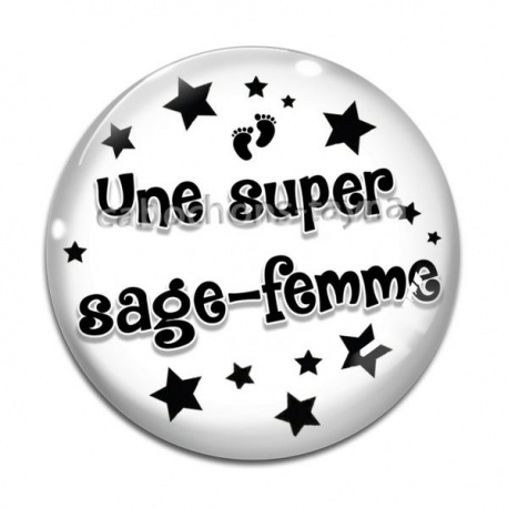 Cabochon Verre - une super sage femme