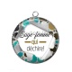 Pendentif Cabochon Argent - sage femme qui déchire