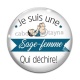 Cabochon Verre - sage femme qui déchire