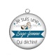 Pendentif Cabochon Argent - sage femme qui déchire