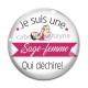 Cabochon Verre - sage femme qui déchire