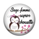 Cabochon Résine - sage femme super chouette