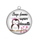 Pendentif Cabochon Argent - sage femme super chouette