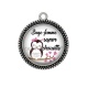 Pendentif Cabochon Argent - sage femme super chouette