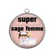 Pendentif Cabochon Argent - super sage femme