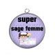 Pendentif Cabochon Argent - super sage femme