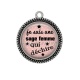Pendentif Cabochon Argent - je suis une sage femme qui déchire