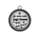 Pendentif Cabochon Argent - je suis une sage femme qui déchire