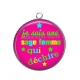 Pendentif Cabochon Argent - je suis une sage femme qui déchire