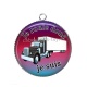Pendentif Cabochon Argent - je roule donc je suis