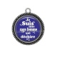 Pendentif Cabochon Argent - je suis une sage femme qui déchire