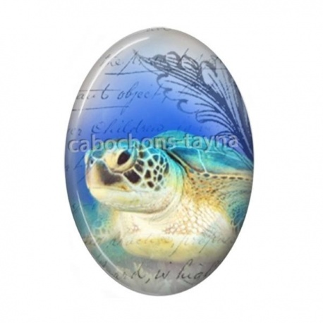 Cabochon Résine Ovale - tortue
