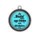 Pendentif Cabochon Argent - je suis une sage femme qui déchire
