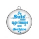 Pendentif Cabochon Argent - je suis une sage femme qui déchire