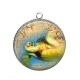 Pendentif Cabochon Argent - tortue