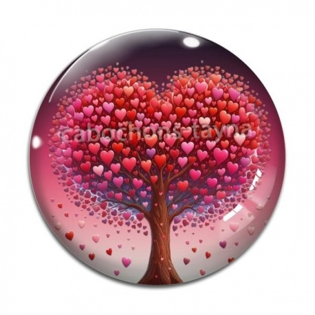 Cabochon Verre - arbre de vie