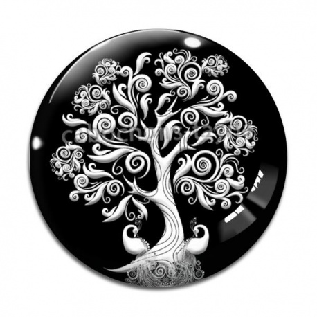 Cabochon Verre - arbre de vie