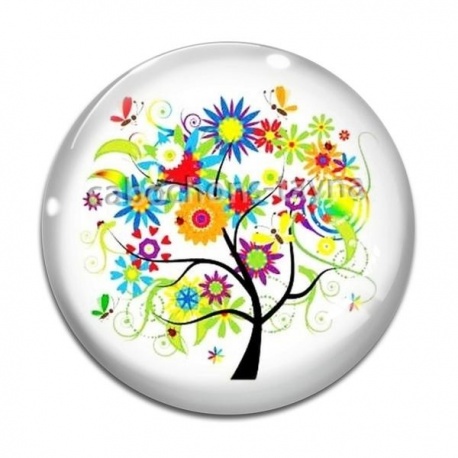 Cabochon Verre - arbre de vie