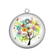 Pendentif Cabochon Argent - arbre de vie