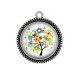 Pendentif Cabochon Argent - arbre de vie