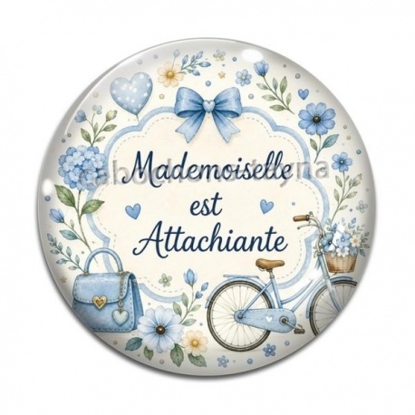 Cabochon Verre - mademoiselle est attachiante