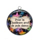 Pendentif Cabochon Argent - pour la meilleure prof de dance